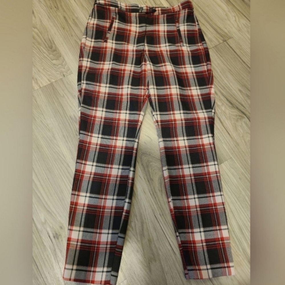 H&M Plaid Jumpsuit Pants Women's size 10
